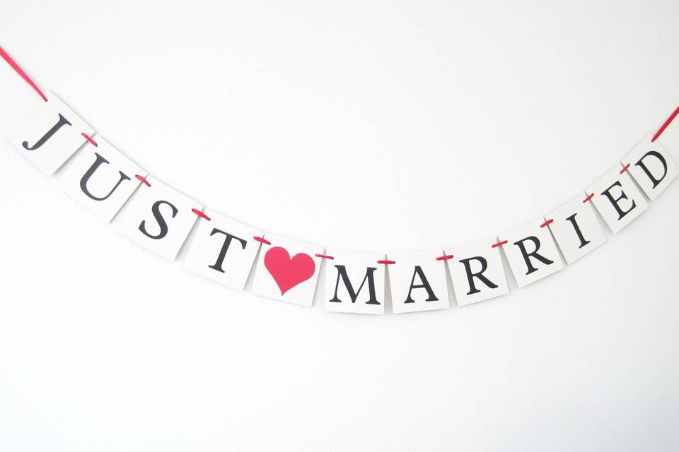 Just married banner