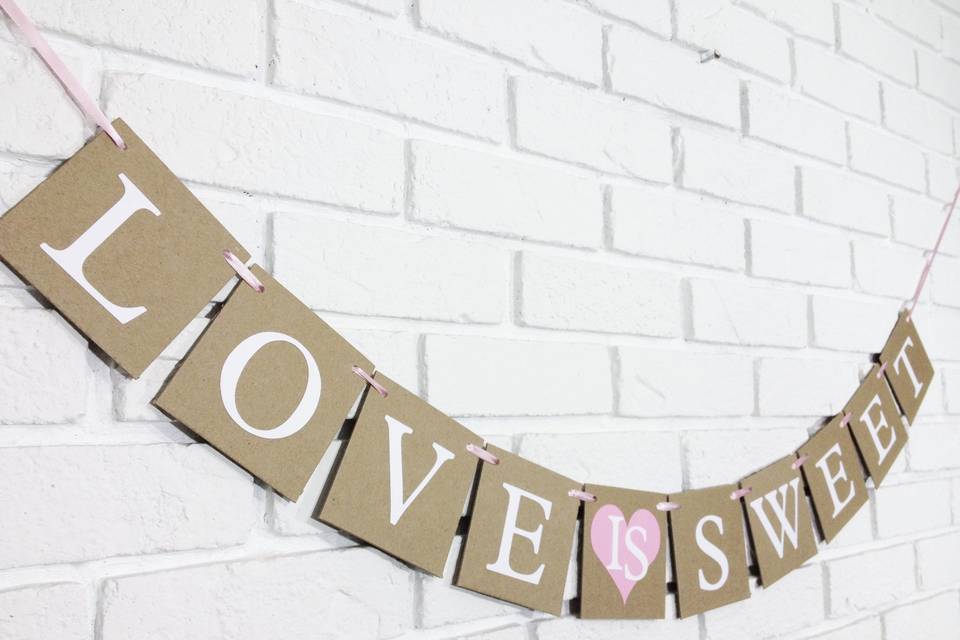 Love is sweet dessert table banner