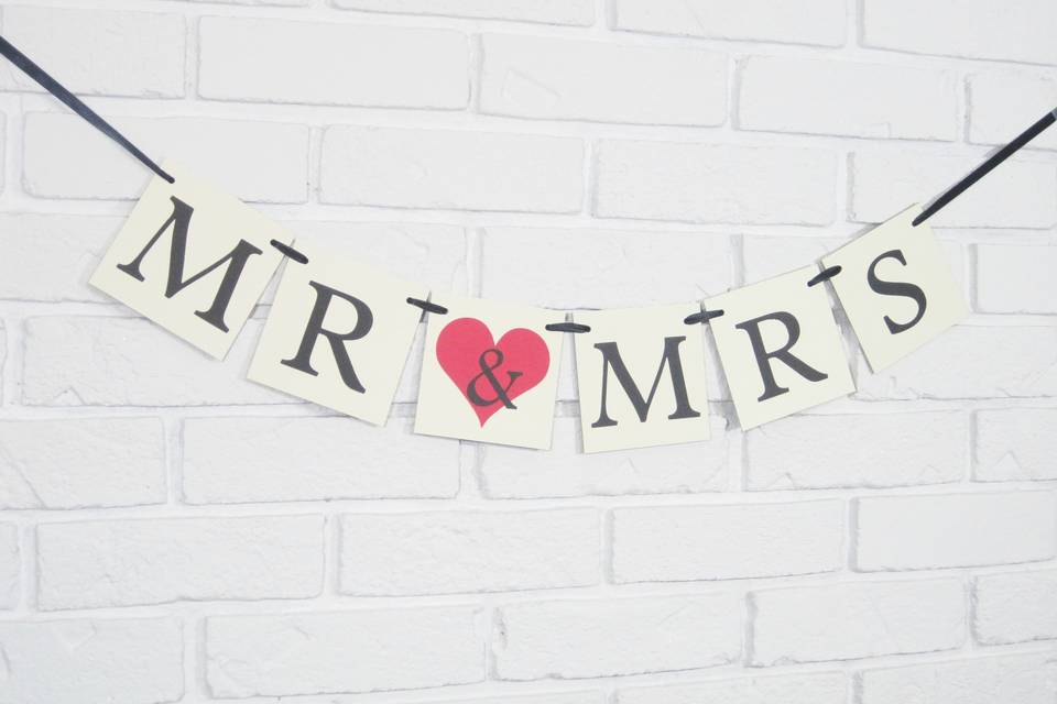 Vintage chic mr and mrs banner