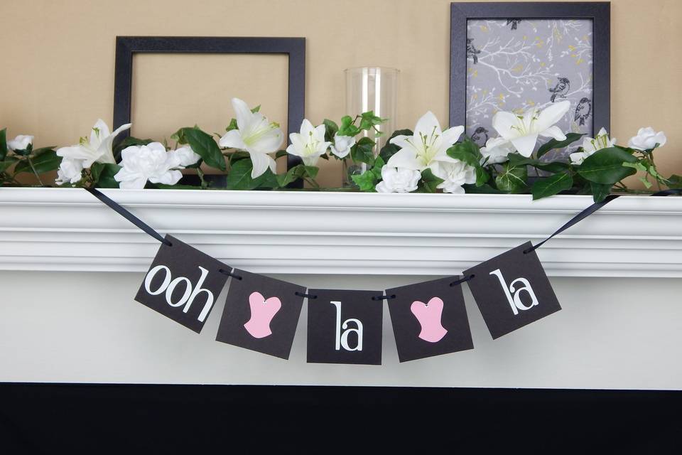 Corset bachelorette banner, ooh la la