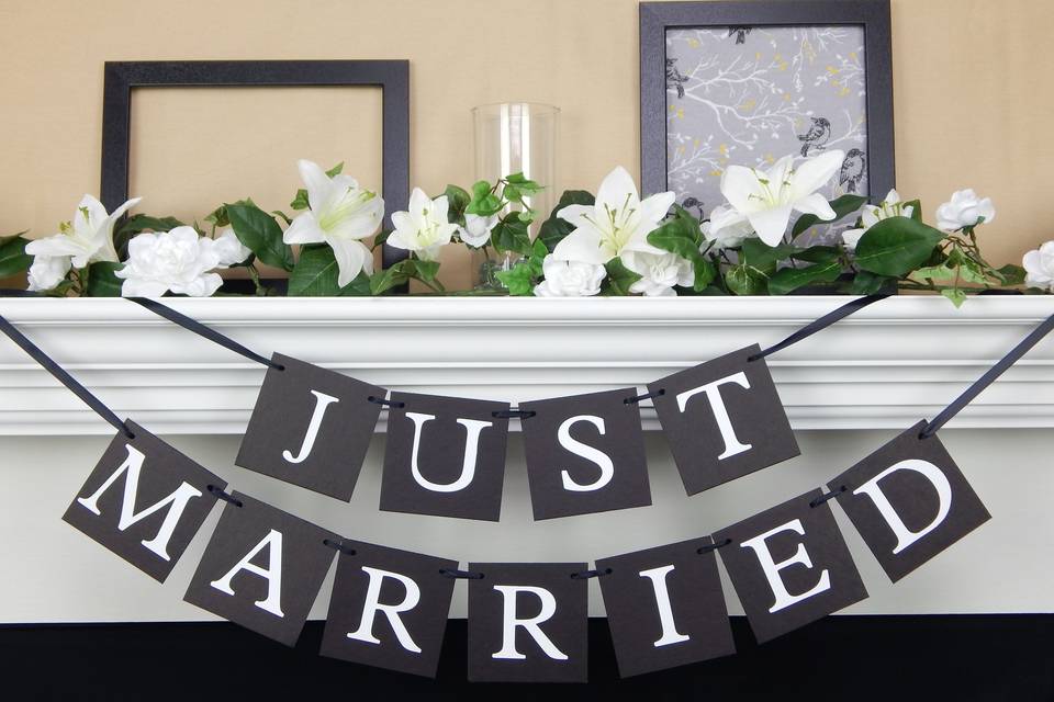 Just married banner