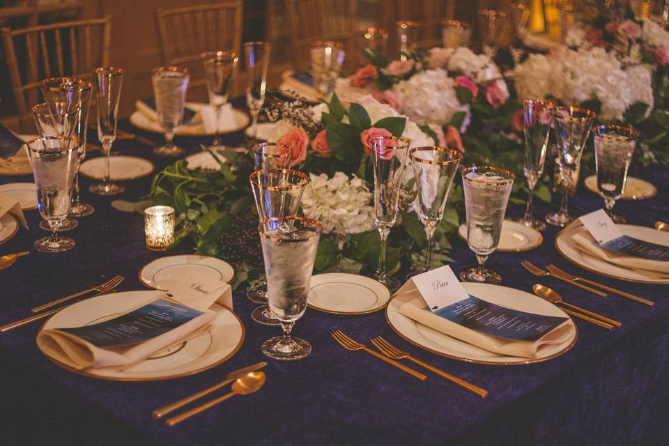 Head Table place setting