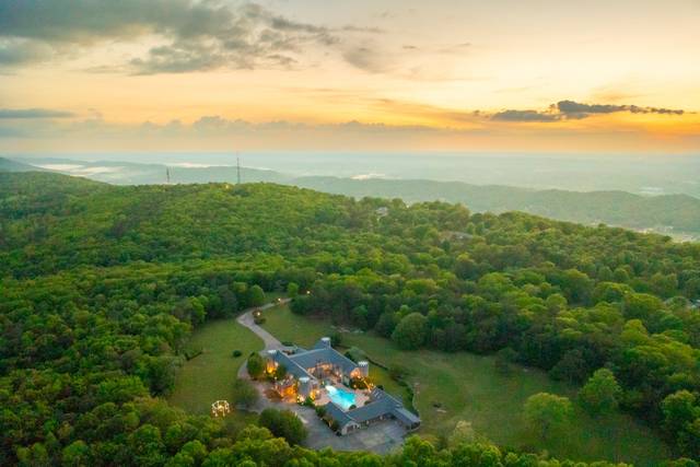 Aerial at sunset