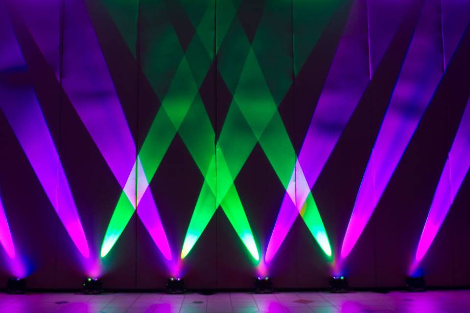 Green and violet lights