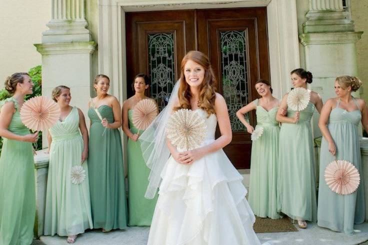 Bride and her bridesmaids