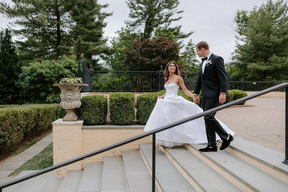 Bride and Groom on Terrace