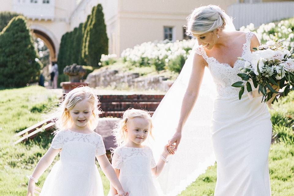 Bride and Flower Girls