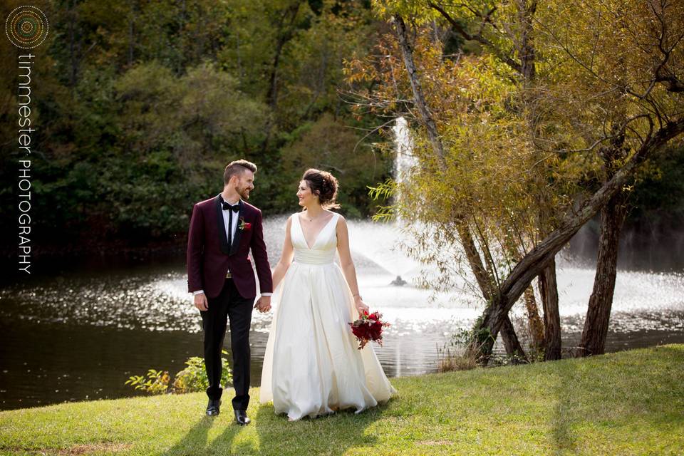 Holding hands while walking