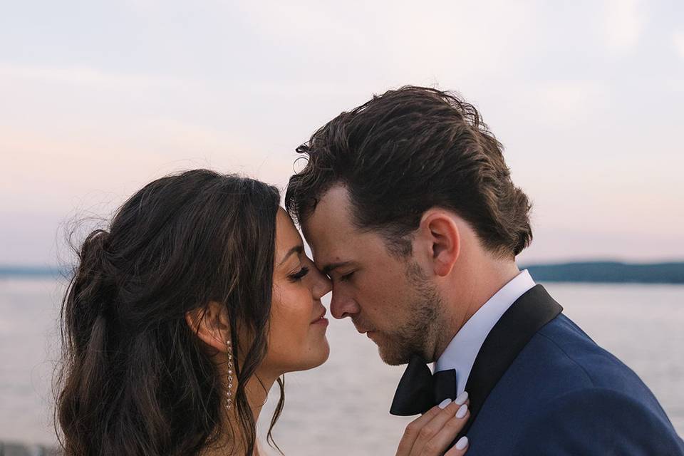 Couple embrace
