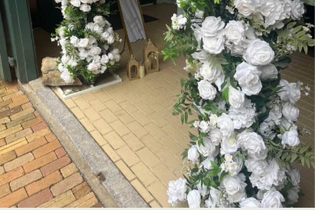 Beautiful silk flower arch