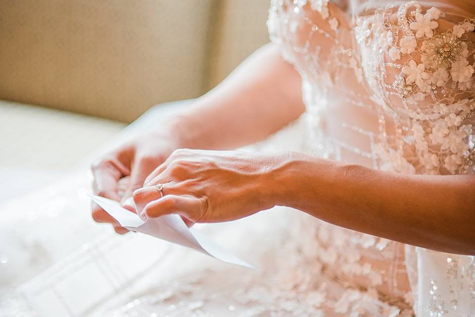 Getting Ready Bridal Portrait