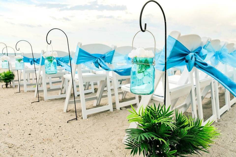 Beach ceremony setup