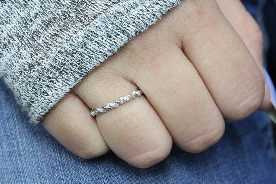 Braided diamond band