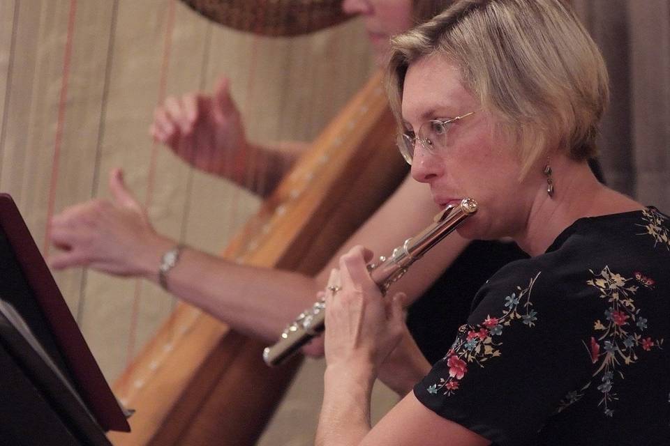 Flute and Harp at church ceremony | AJF Photography