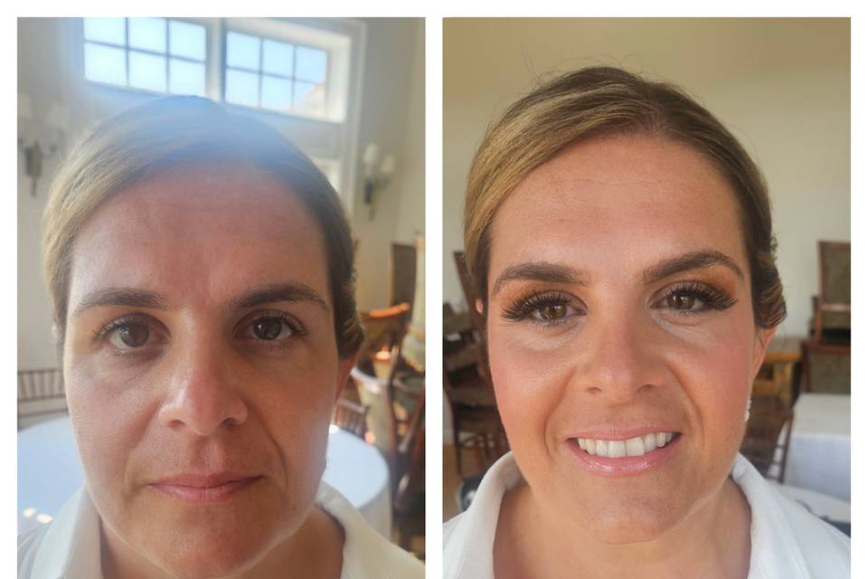 Full face makeup application