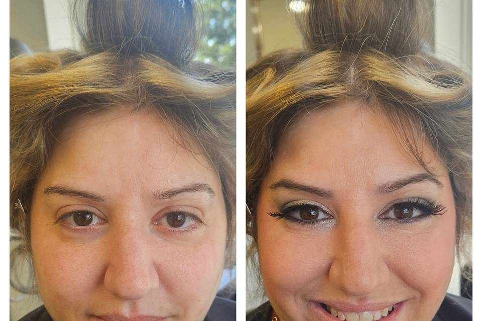 Full face makeup application