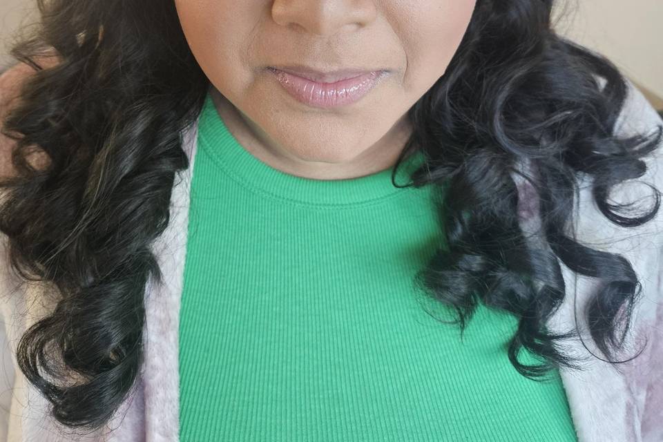 Full face makeup application
