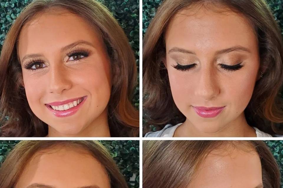Full face makeup application
