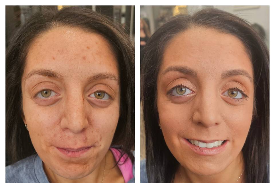 Full face makeup application