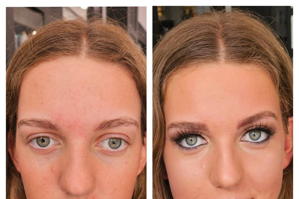 Full face makeup application