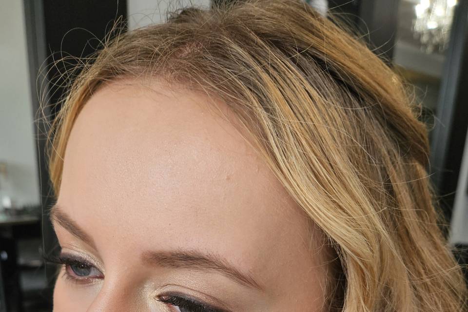 Full face makeup application