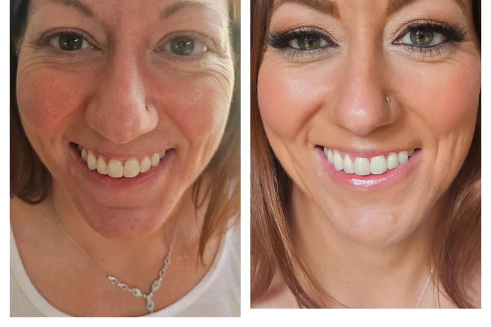 Full face makeup application