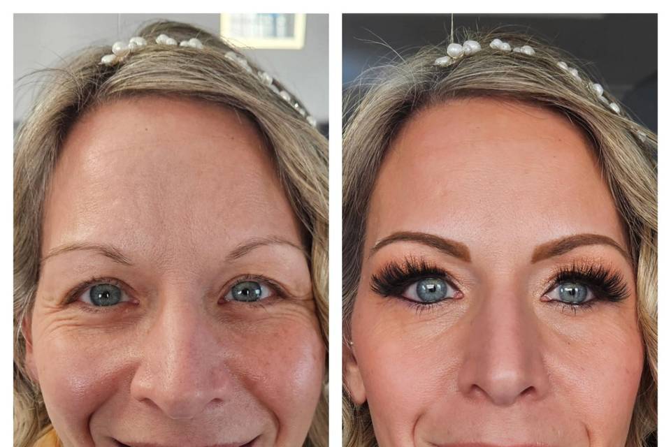 Full face makeup application