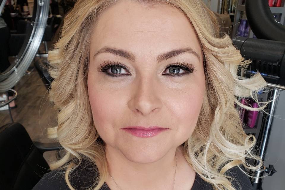 Full face makeup application