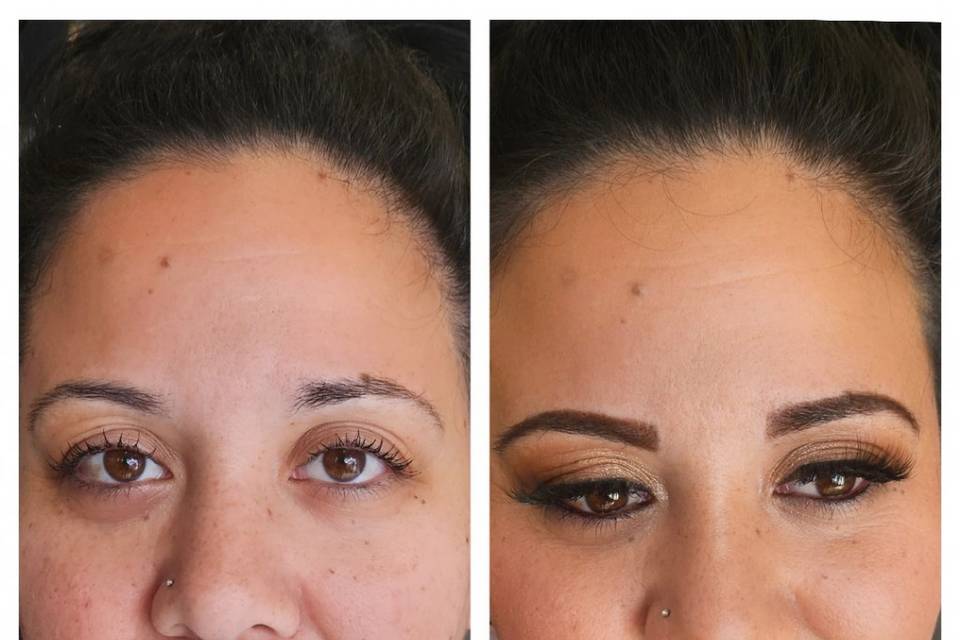 Full face makeup application