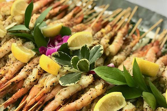 Seafood skewers