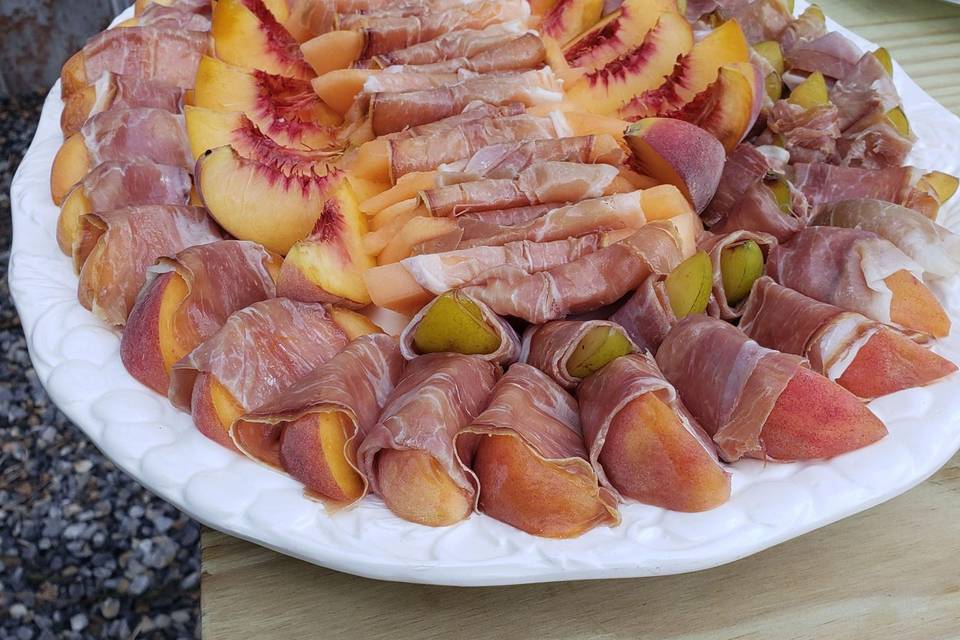 Stone fruit and ham