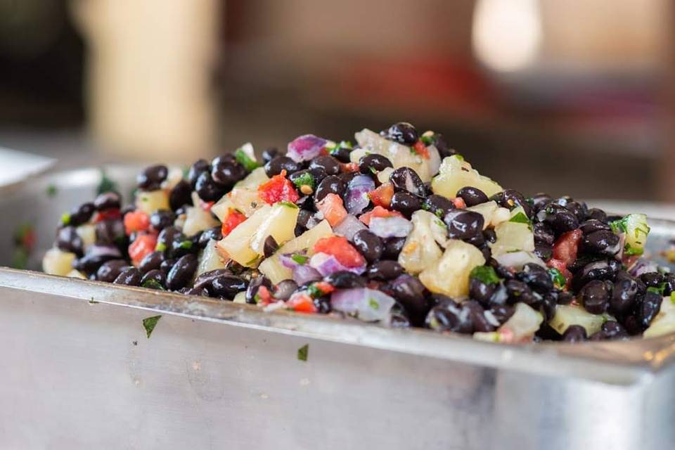 Black bean pineapple salsa