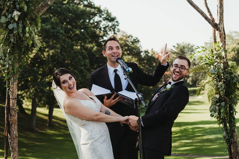 Fun wedding officiant