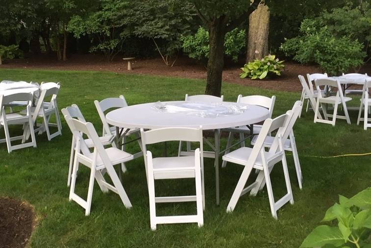 Resin Chairs with padded seat