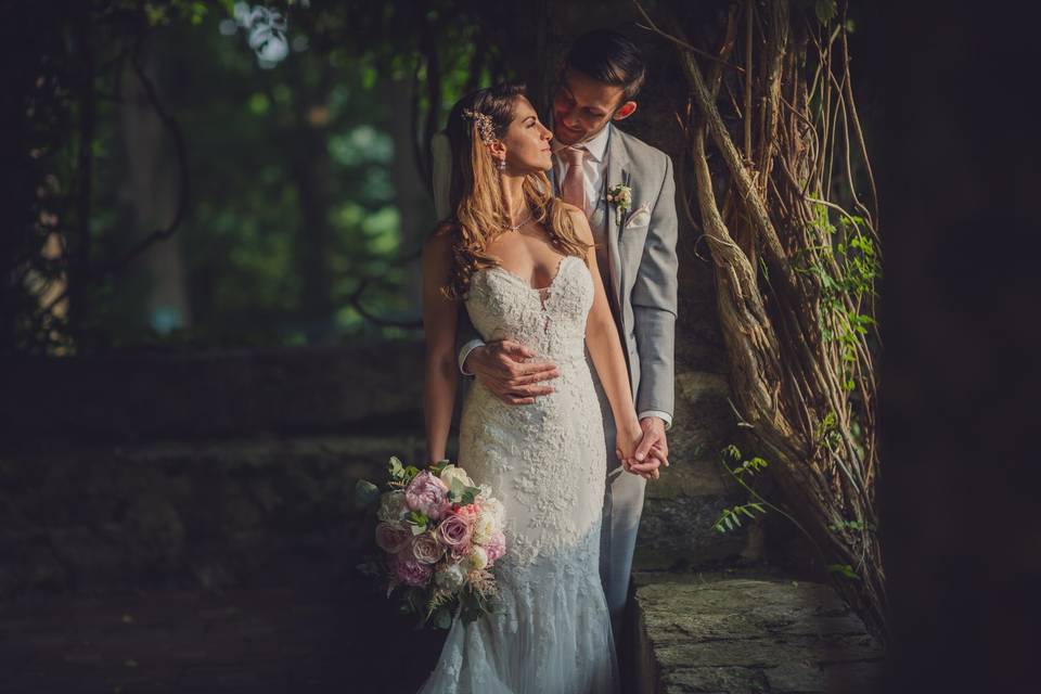 The bride preparing