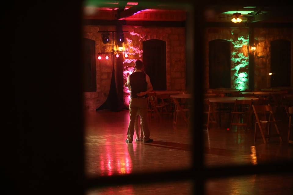 A couple's private 'last dance' before leaving the reception.