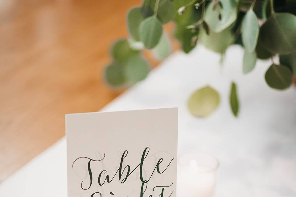 Table Number Card