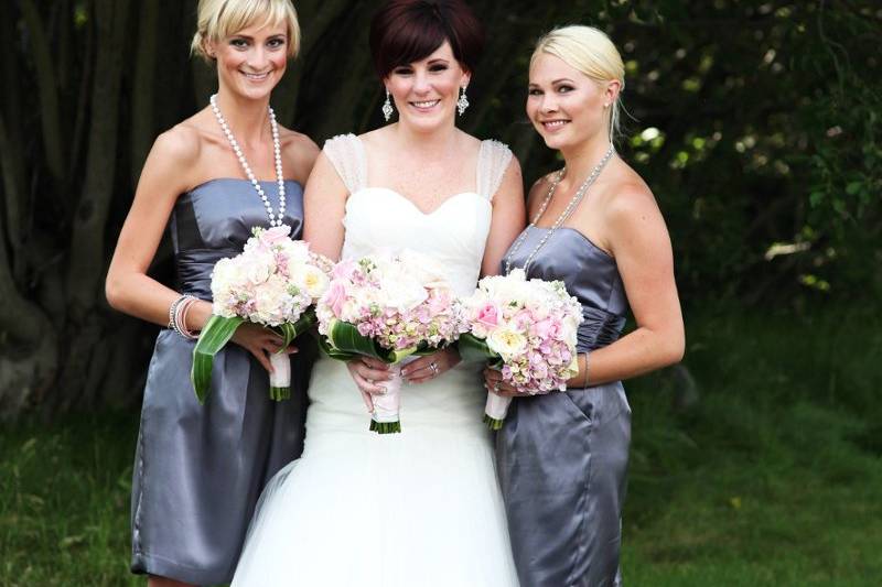 Bride and her bridesmaids