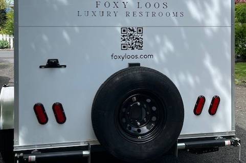 Back of restroom trailer