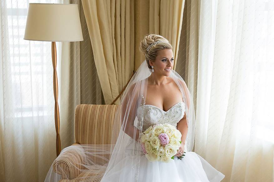 Bride in her suite