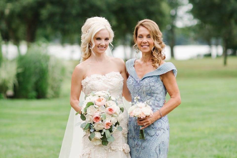 Bride and maid of honor