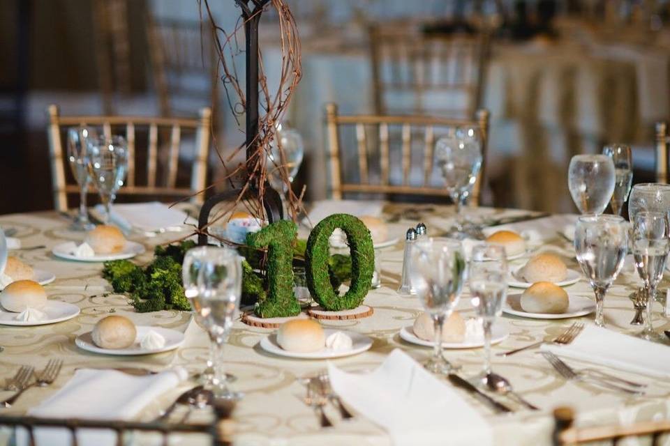 Raised floral centerpiece