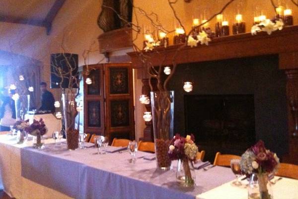 Bridal Party Table Setup