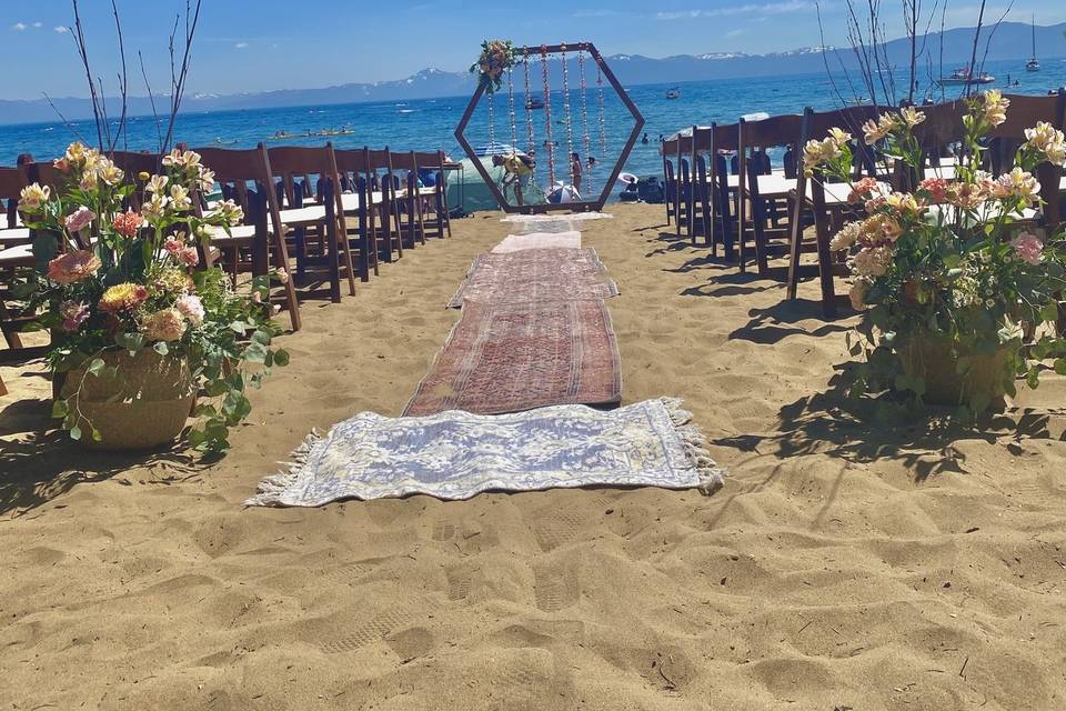 Lake Tahoe Beach Vibes Wedding