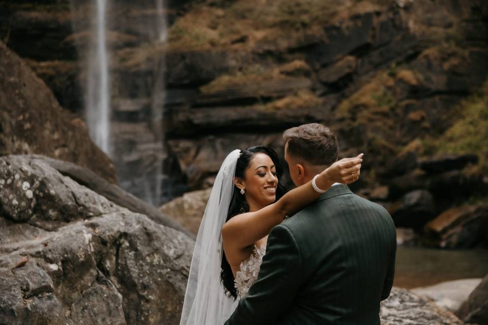 Beautiful waterfall wedding