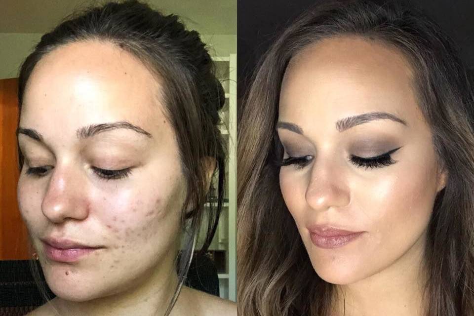 Makeup before and after