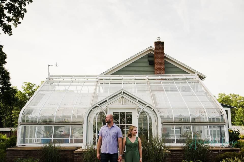 Green house engagement photo