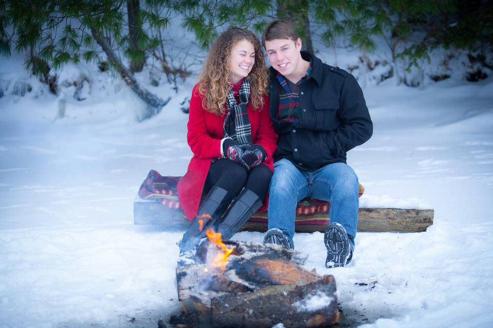 Three Lakes Winter Engagement