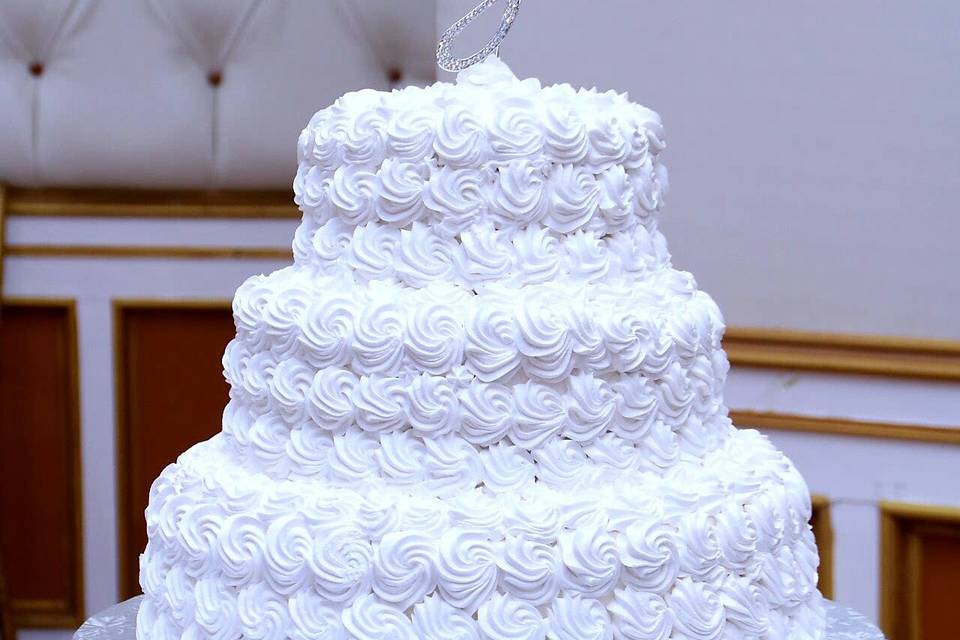 White wedding cake