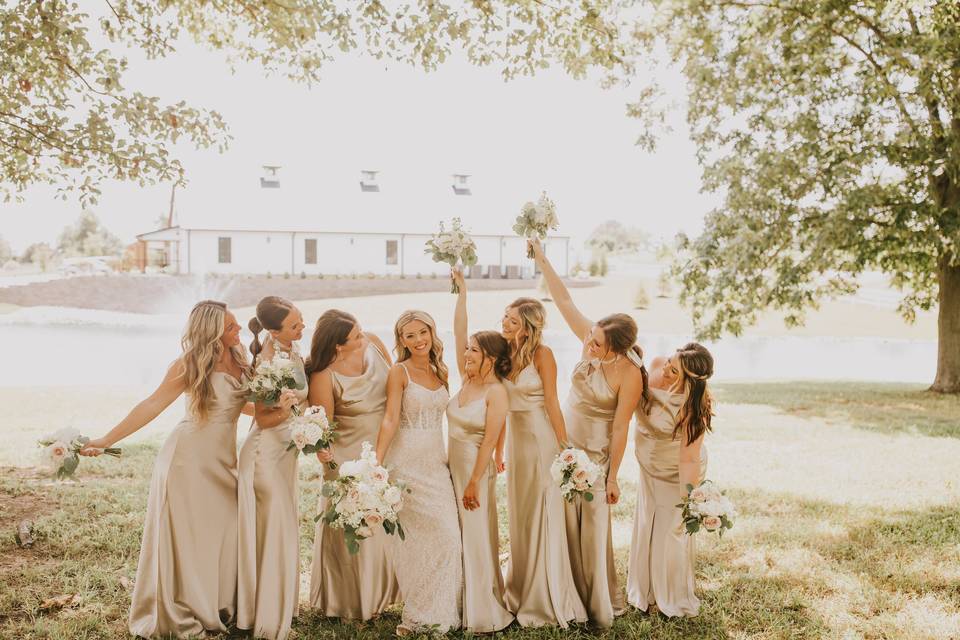 Bride and bridesmaids